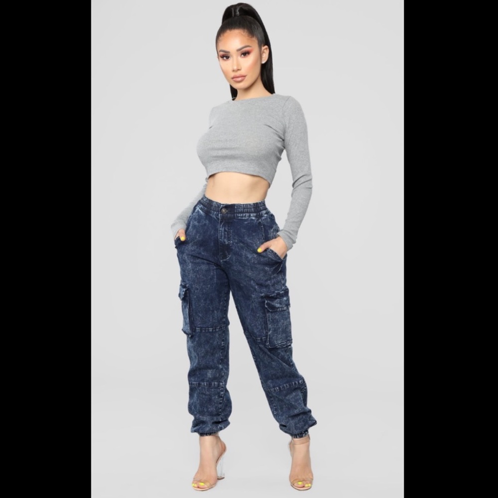 Fashion nova going good cargo jeans